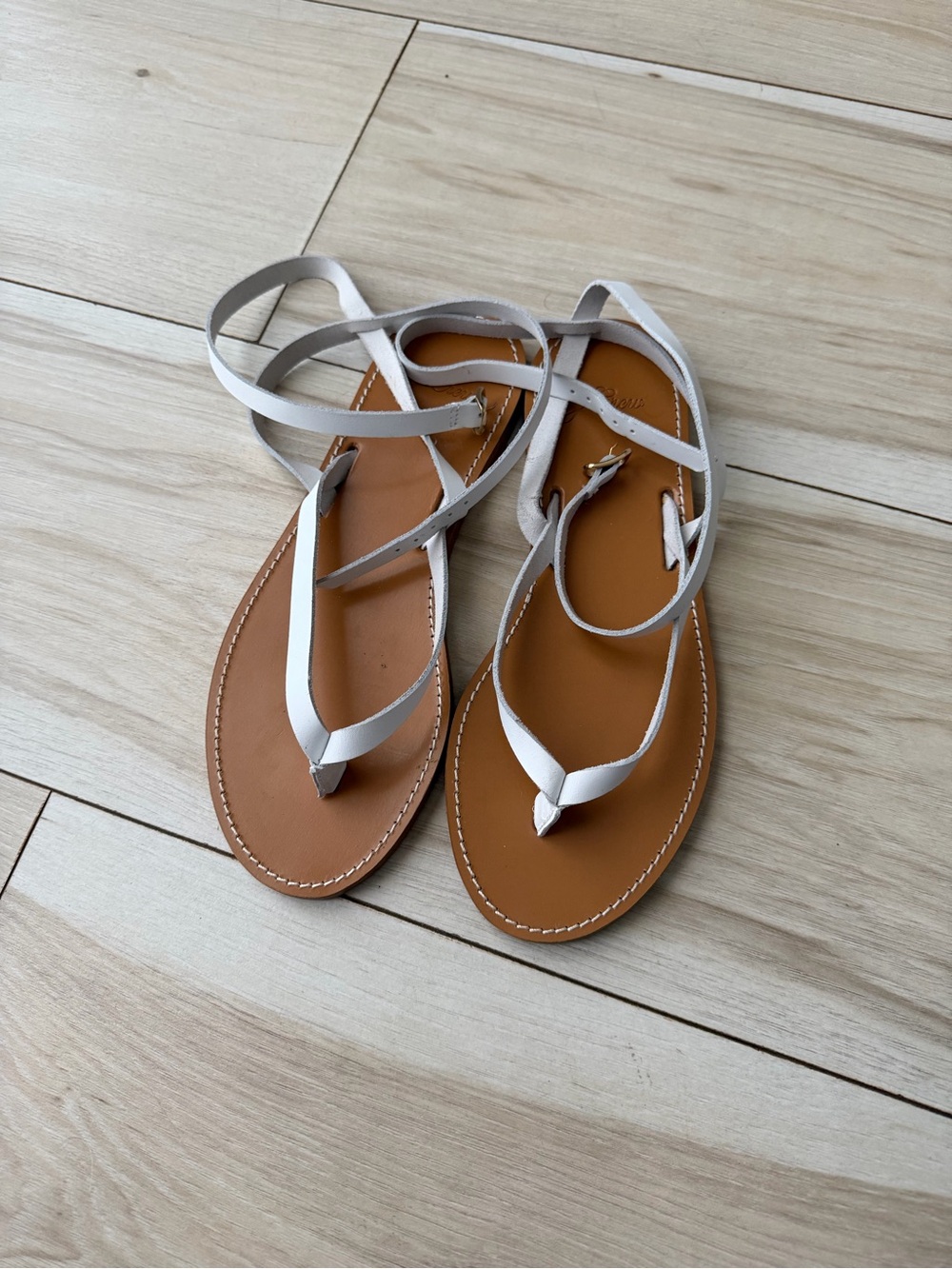 J. Crew Women’s White Leather Wrap Sandals